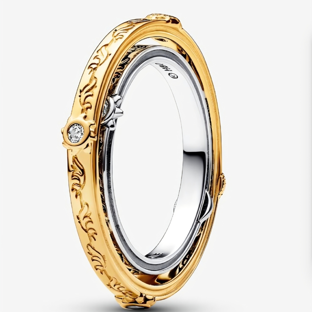 Pandora Gold and Silver Textured Rings - Picture 3 of 5